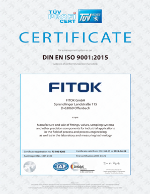 飞托克德国 ISO 9001